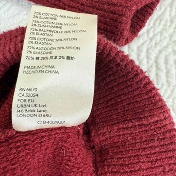 Free People Slouchy Ottoman Tunic Sweater Burgundy XS Cozy Fall - Picture 5 of 6